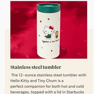 Starbucks Kids Thermos with Hello Kitty - Cream and Red